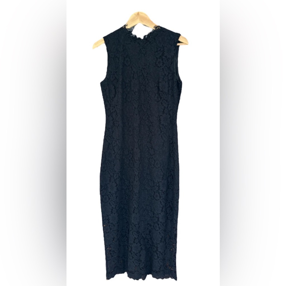 Shoshanna Midnight Black Lace Sleeveless Midi dress